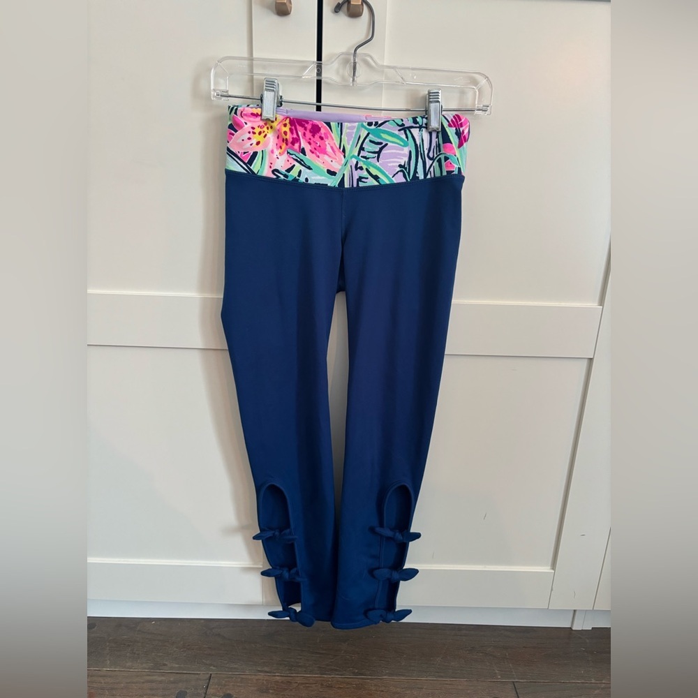 Lilly Pulitzer Luxletic Athletix Leggings with Pink Floral Waistband Size XS